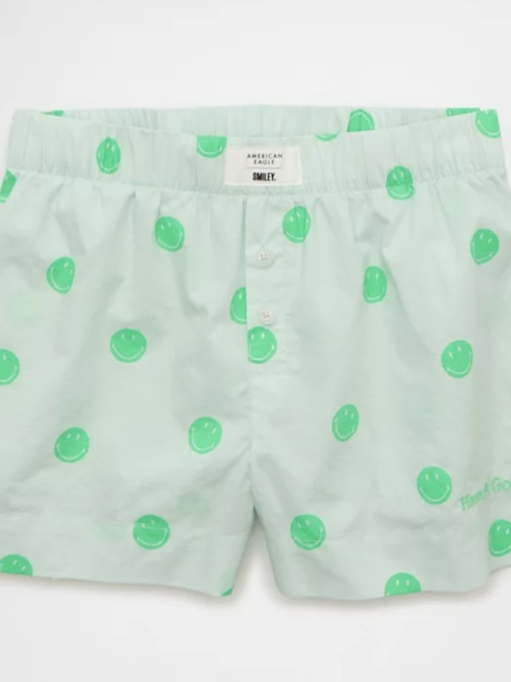 American Eagle Outfitters Green Smiley Print Shorts